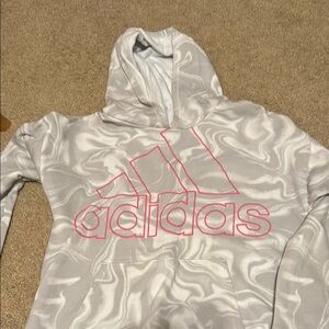 Adidas Gray and Pink Hoodie